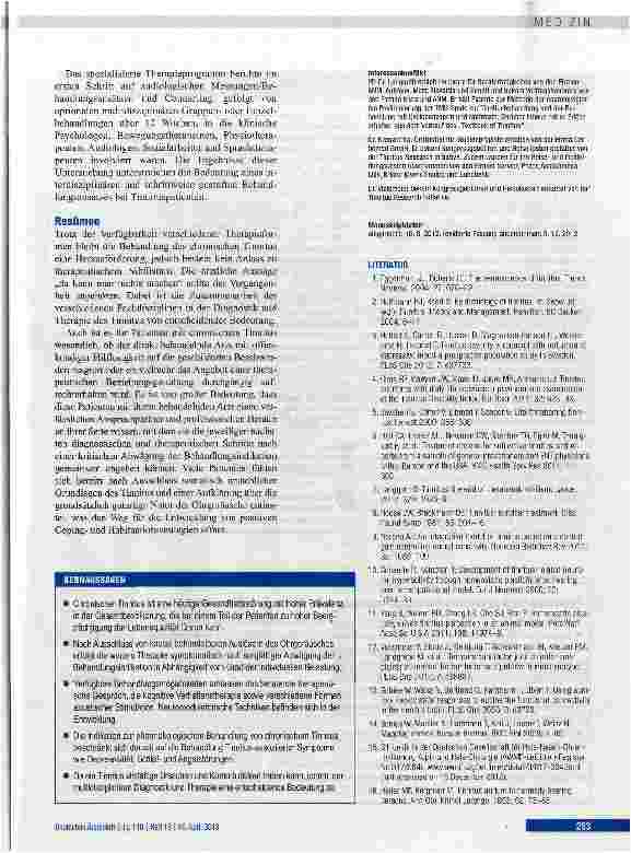 Vorschauseite 6: Chronischer Tinnitus - eine interdisziplinäre Herausforderung