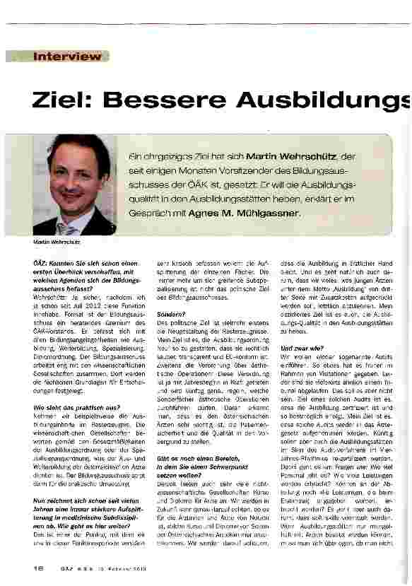 Vorschauseite 1: Ziel: Bessere Ausbildungsqualität
