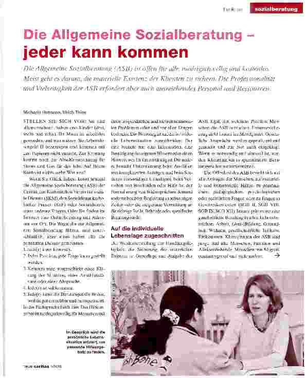 Vorschauseite 1: Die Allgemeine Sozialberatung -jeder kann kommen