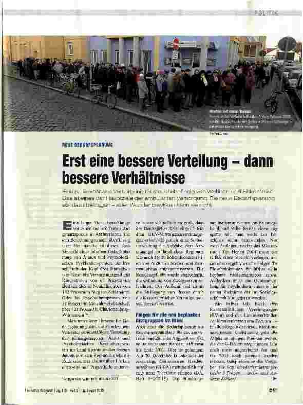 Vorschauseite 1: Erst eine bessere Verteilung - dann bessere Verhältnisse