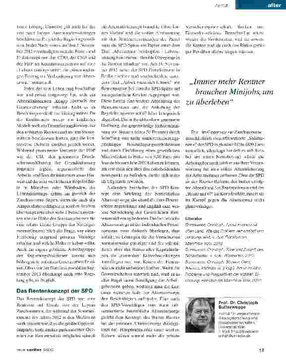 Vorschauseite 3: Trotz zahlreicher Rentenkonzepte: Altersarmut bleibt