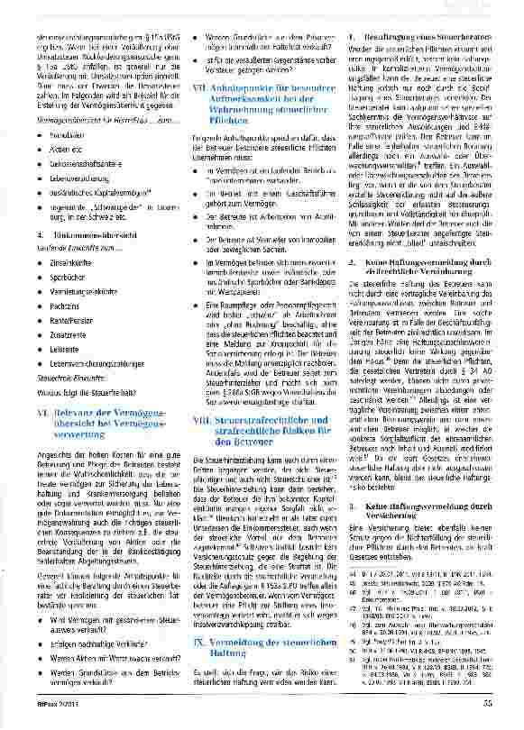 Vorschauseite 5: Wie können Betreuer (ehrenamtliche Betreuer und Berufsbetreuer) ihre steuerliche Haftung nach § 69 AO aus der Vermögensbetreuung vermeiden?