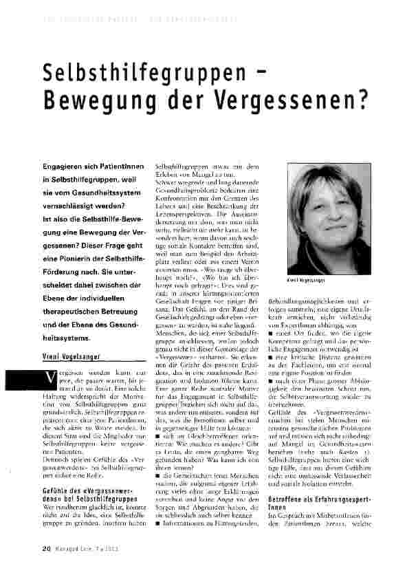Vorschauseite 1: Selbsthilfegruppen - Bewegung der Vergessenen?