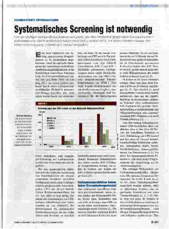 Vorschauseite 1: Systematisches Screening ist notwendig