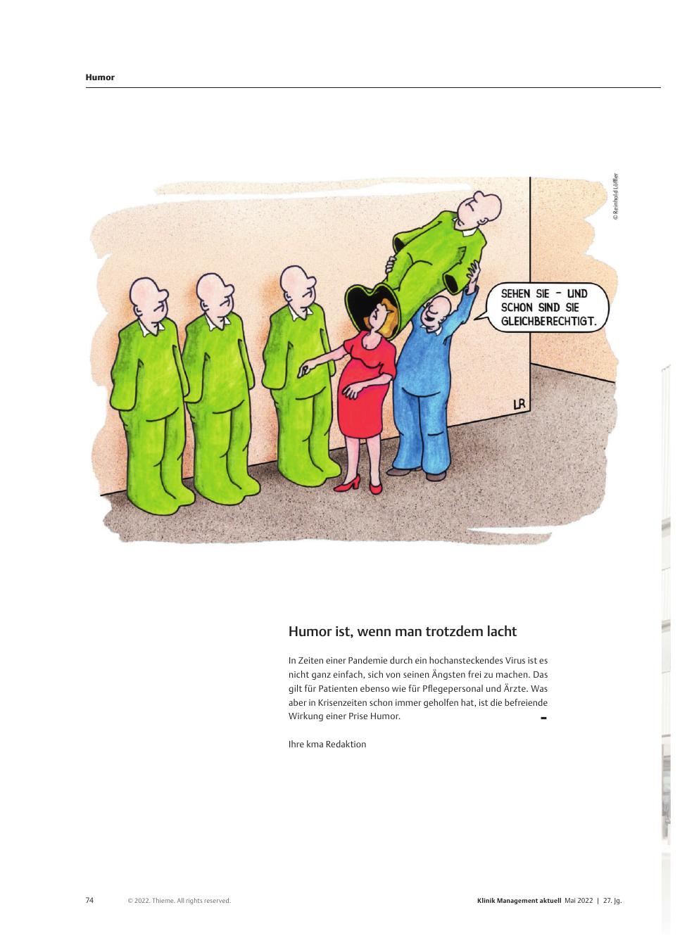 Vorschauseite 1: Humor ist, wenn man trotzdem lacht.