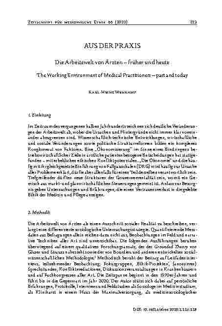 Vorschauseite 1: AUS DER PRAXIS: Die Arbeitswelt von Ärzten – früher und heute