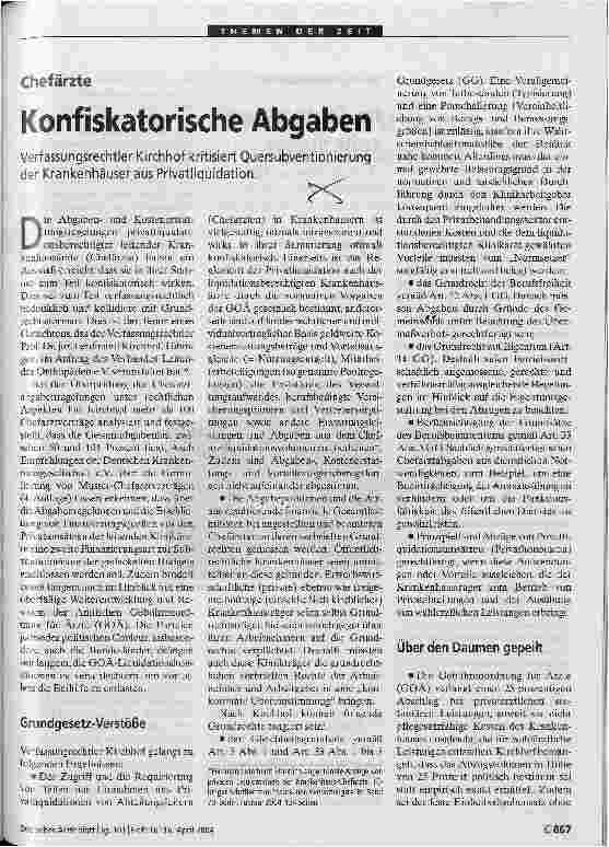 Vorschauseite 1: Konfiskatorische Abgaben