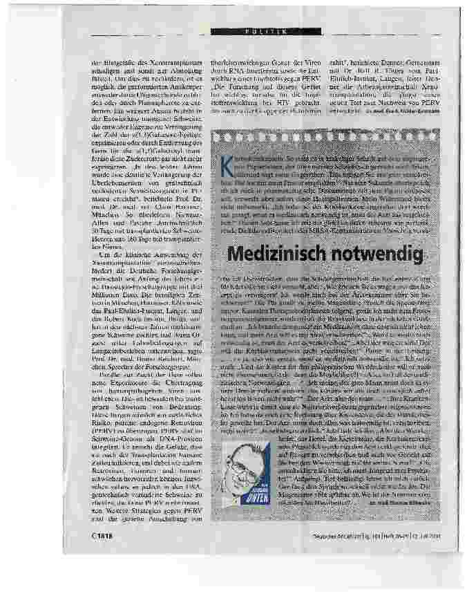 Vorschauseite 2: XenotransplantateInselzellen sind die Kandidaten Nummer eins