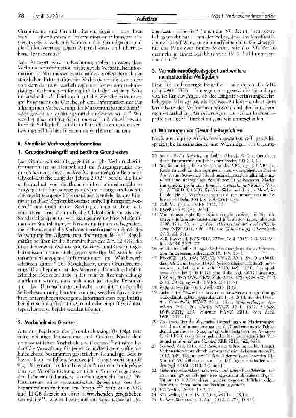 Vorschauseite 2: Gibt es (unions-)verfassungsrechtliche Grenzen für die Verbraucherinformation?