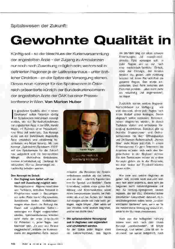 Vorschauseite 1: Gewohnte Qualität in neuen Strukturen