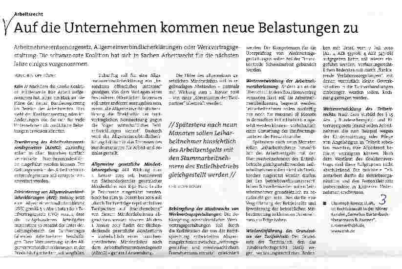 Vorschauseite 1: Auf die Unternehmen kommen neue Belastungen zu