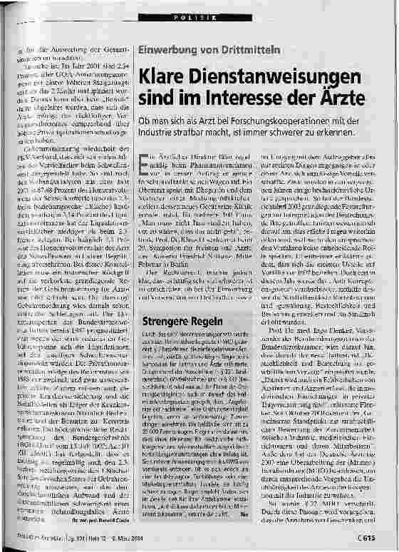 Vorschauseite 1: Klare Dienstanweisungen sind im Interesse der Ärzte
