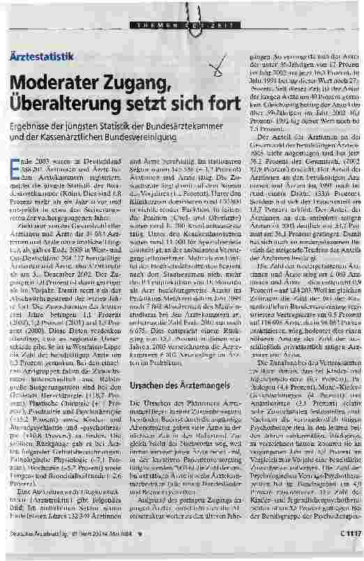 Vorschauseite 1: Moderater Zugang, Überalterung setzt sich fort