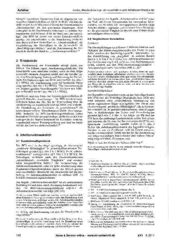 Vorschauseite 2: Bundesfreiwilligendienstverhältnis und Arbeitsmarktneutralität