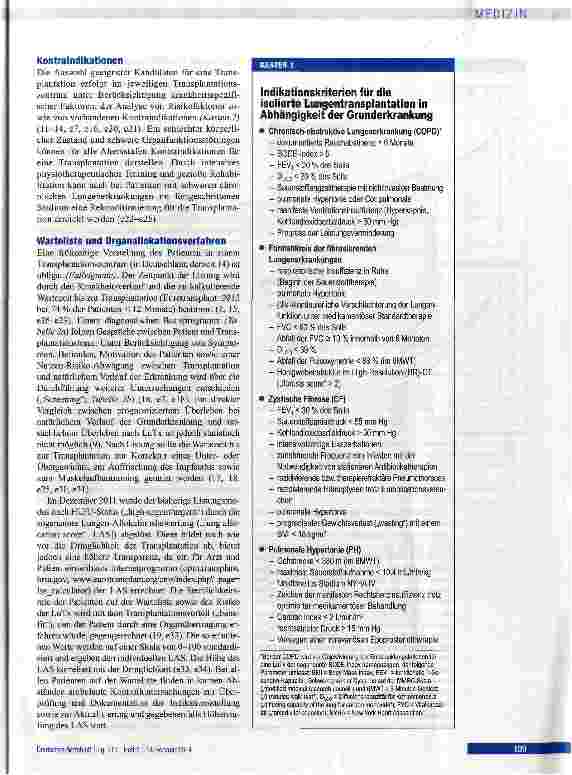 Vorschauseite 3: Lungentransplantation - Therapieoption bei Lungenerkrankungen im Endstadium