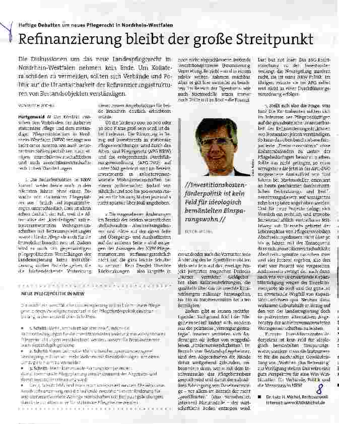 Vorschauseite 1: Refinanzierung bleibt der große Streitpunkt