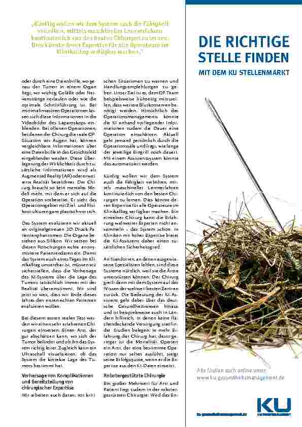 Vorschauseite 2: Intelligente Hilfen für die Krebschirurgie: KI-Assistenz im Operationssaal der Zukunft