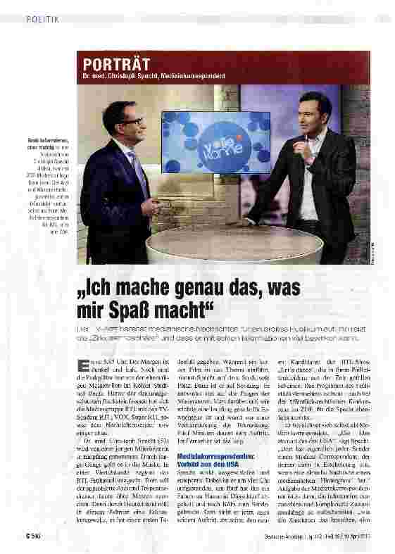Vorschauseite 1: „Ich mache genau das, was mir Spaß macht