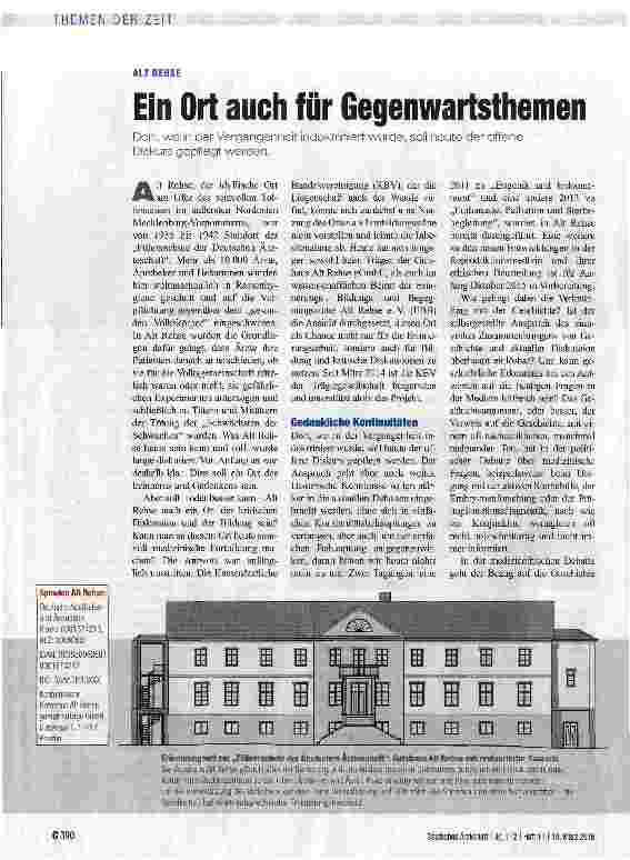 Vorschauseite 1: Ein Ort auch für Gegenwartsthemen