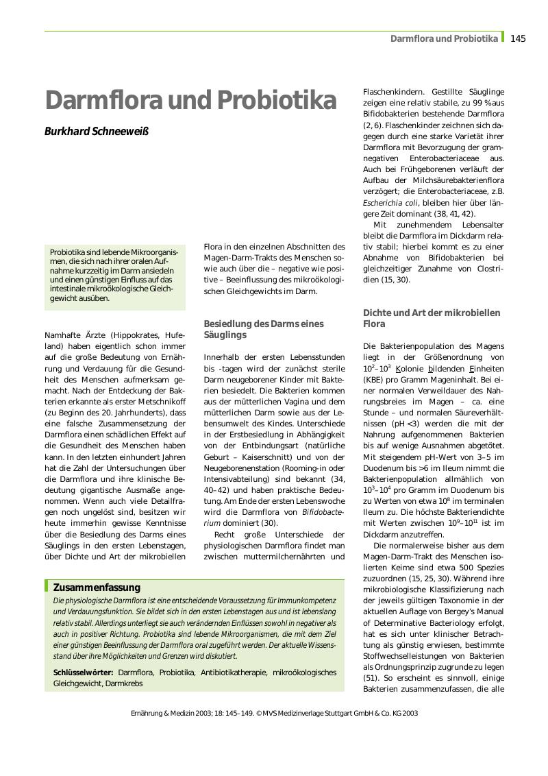 Vorschauseite 1: Darmflora und Probiotika