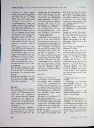 Vorschauseite 2: Zur Anrechnung der Pflegezulage auf die persönliche Zulage gemäß § 6 Abs. 1 Satz 1 TV UmBw