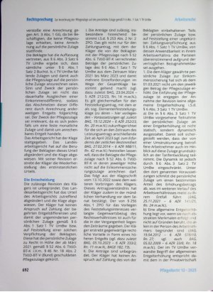 Vorschauseite 4: Zur Anrechnung der Pflegezulage auf die persönliche Zulage gemäß § 6 Abs. 1 Satz 1 TV UmBw