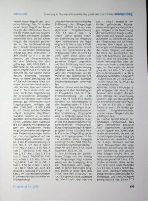 Vorschauseite 5: Zur Anrechnung der Pflegezulage auf die persönliche Zulage gemäß § 6 Abs. 1 Satz 1 TV UmBw
