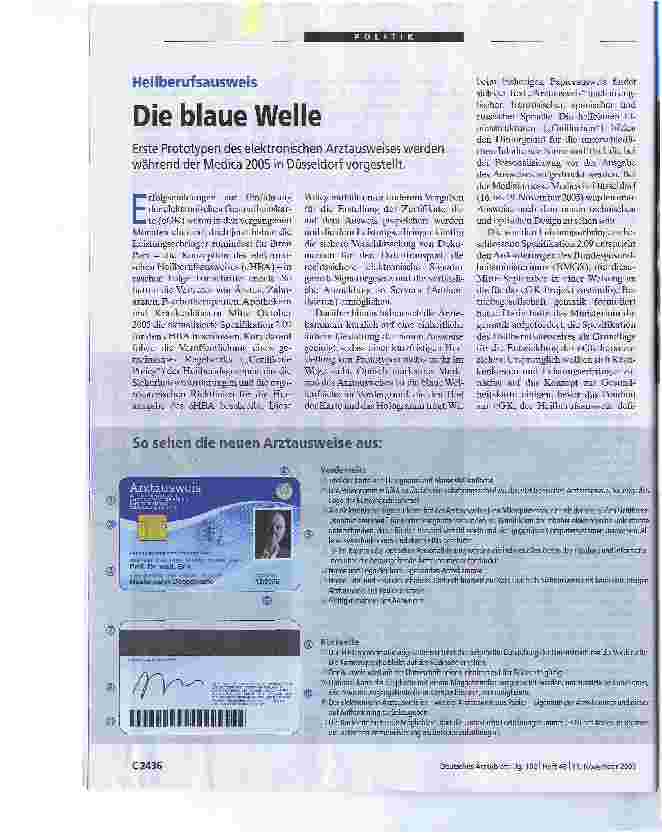 Vorschauseite 1: HeilberufsausweisDie blaue Welle