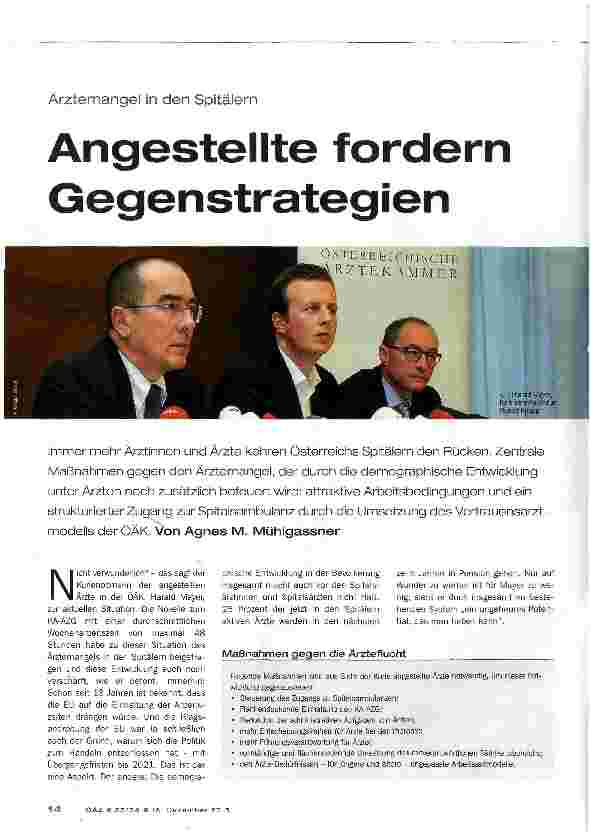 Vorschauseite 1: Angestellte fordern Gegenstrategien