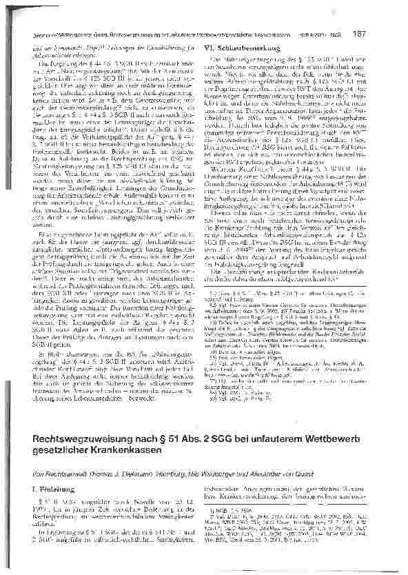 Vorschauseite 1: Rechtswegzuweisung nach § 51 Abs. 2 SGG bei unlauterem Wettbewerb gesetzlicher Krankenkassen