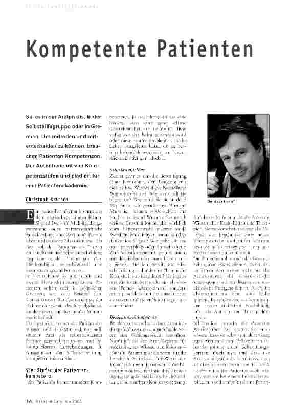 Vorschauseite 1: Kompetente Patienten