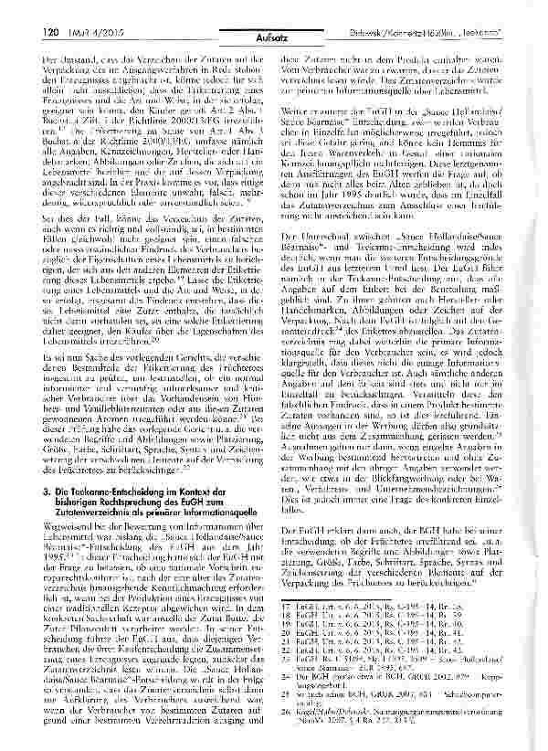 Vorschauseite 4: Nicht nur eine Frage des guten Geschmacks Die „Teekannen-Entscheidung des EuGH und deren mögliche Auswirkungenauf die künftige Rechtspraxis