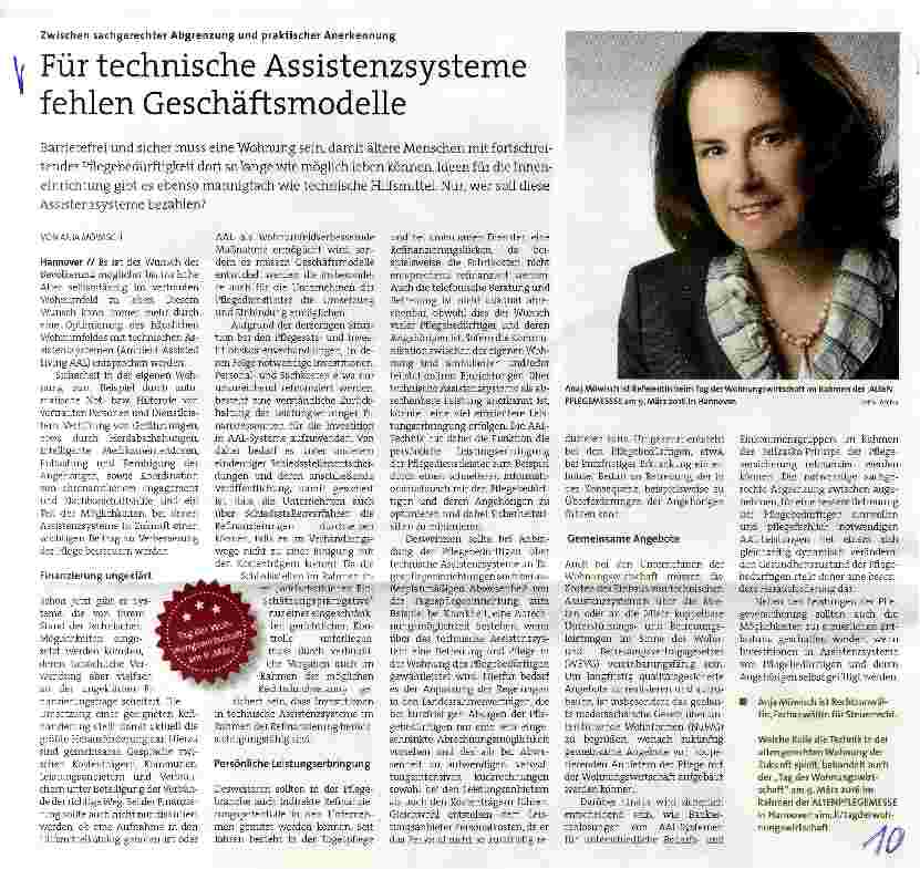 Vorschauseite 1: Für technische Assistenzsysteme fehlen Geschäftsmodelle