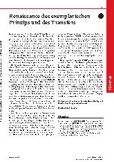 Vorschauseite 1: Renaissance des exemplarischen Prinzips und des Transfers