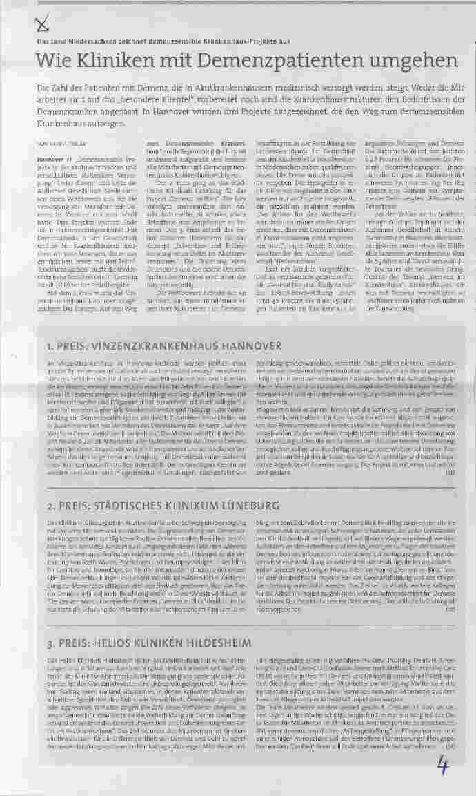 Vorschauseite 1: Wie Kliniken mit Demenzpatienten umgehen