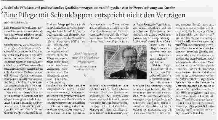 Vorschauseite 1: Eine Pflege mit Scheuklappen entspricht nicht den Verträgen