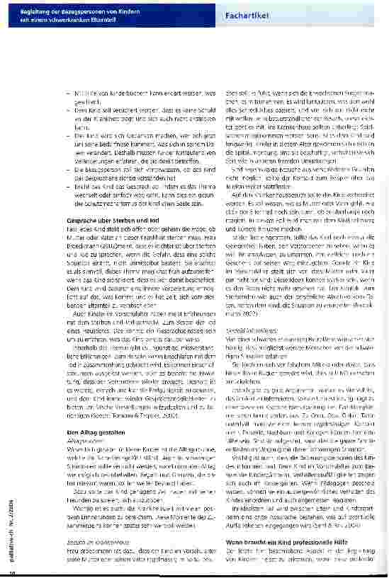 Vorschauseite 3: Begleitung der Bezugspersonen von Kindern mit einem schwerkranken Elternteil