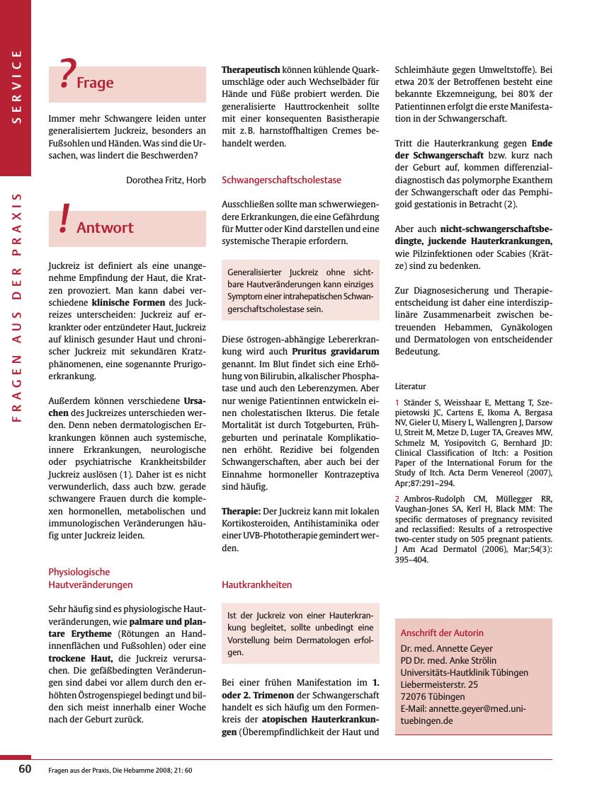 Vorschauseite 1: Praxisfrage: Generalisierter Juckreiz