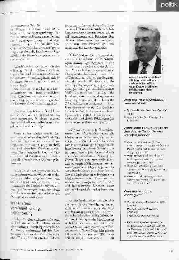 Vorschauseite 2: Neuer ArzneiOmbudsman hilft Patienten
