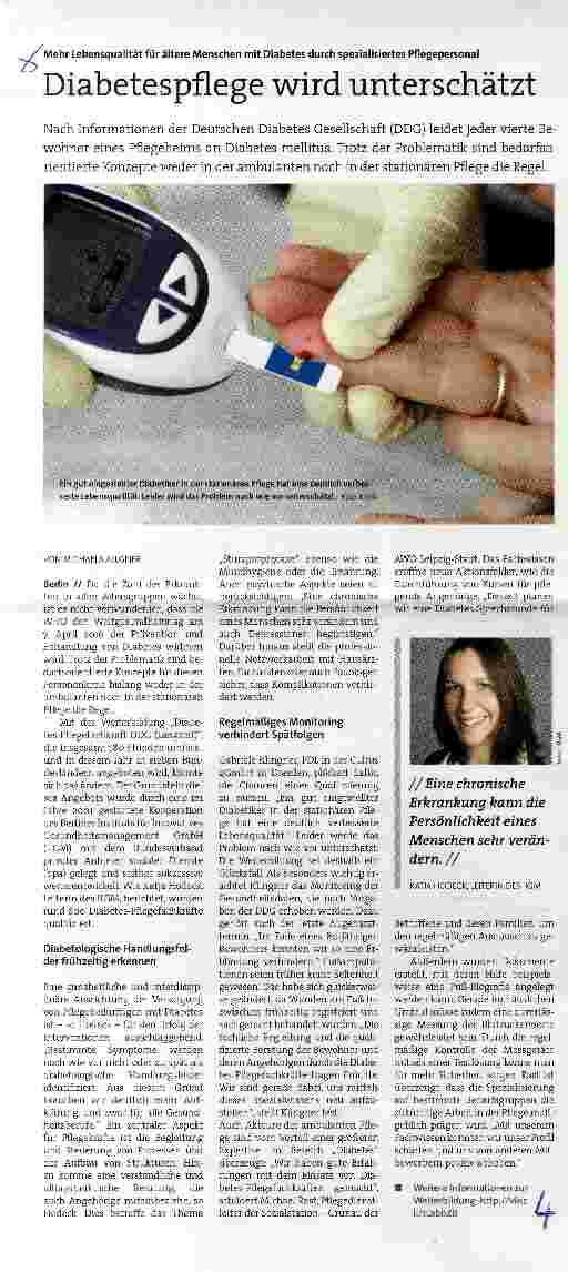 Vorschauseite 1: Diabetespflege wird unterschätzt