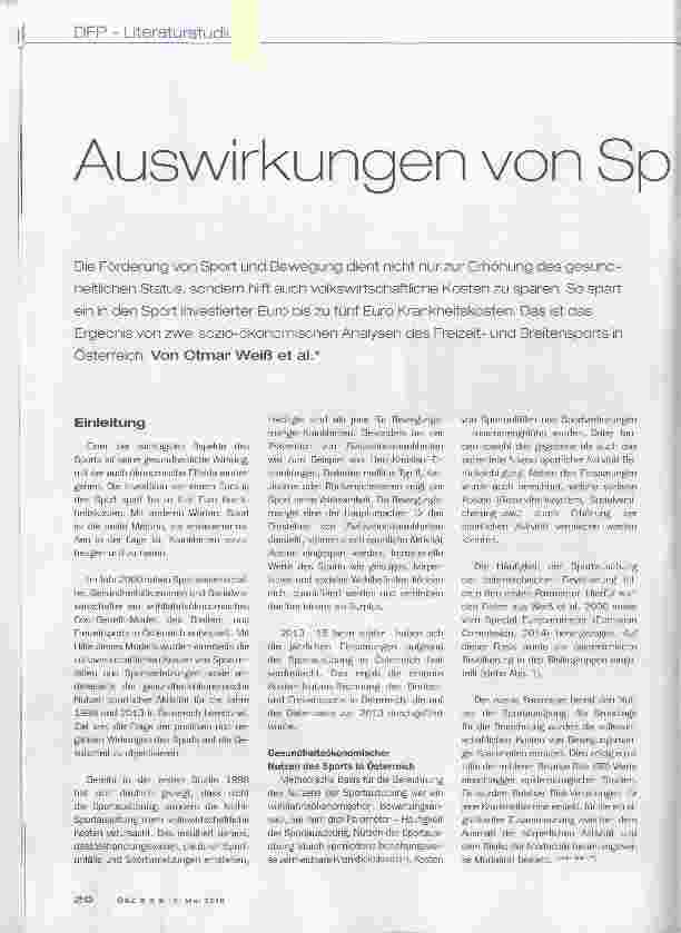 Vorschauseite 1: Auswirkungen von Sport auf die Gesundheit