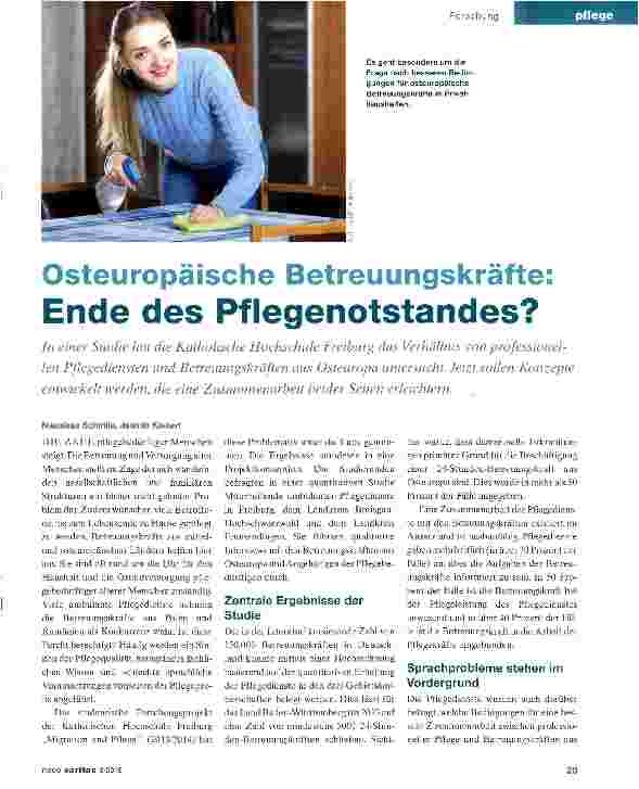 Vorschauseite 1: Osteuropäische Betreuungskräfte: Ende des Pflegenotstandes?