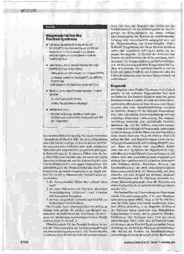 Vorschauseite 3: Angeborene Schwerhörigkeit und Struma: Pendred-Syndrom