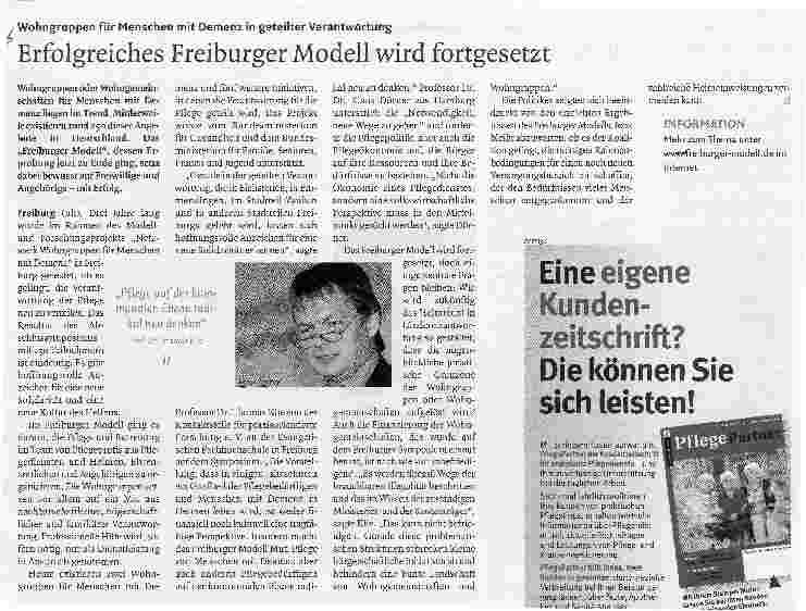 Vorschauseite 1: Erfolgreiches Freiburger Modell wird fortgesetzt