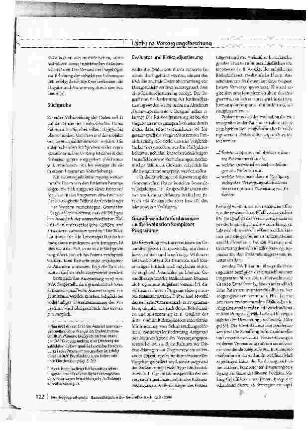 Vorschauseite 3: Methodische Ansätze in der VersorgungsforschungDas Beispiel Evaluation der Disease-Management-Programme