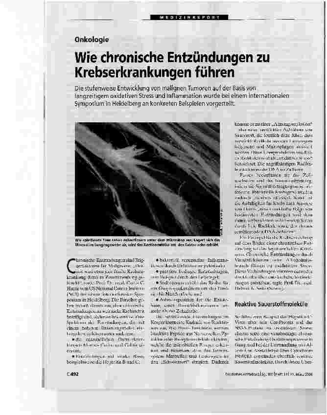 Vorschauseite 1: Wie chronische Entzündungen zu Krebserkrankungen führen