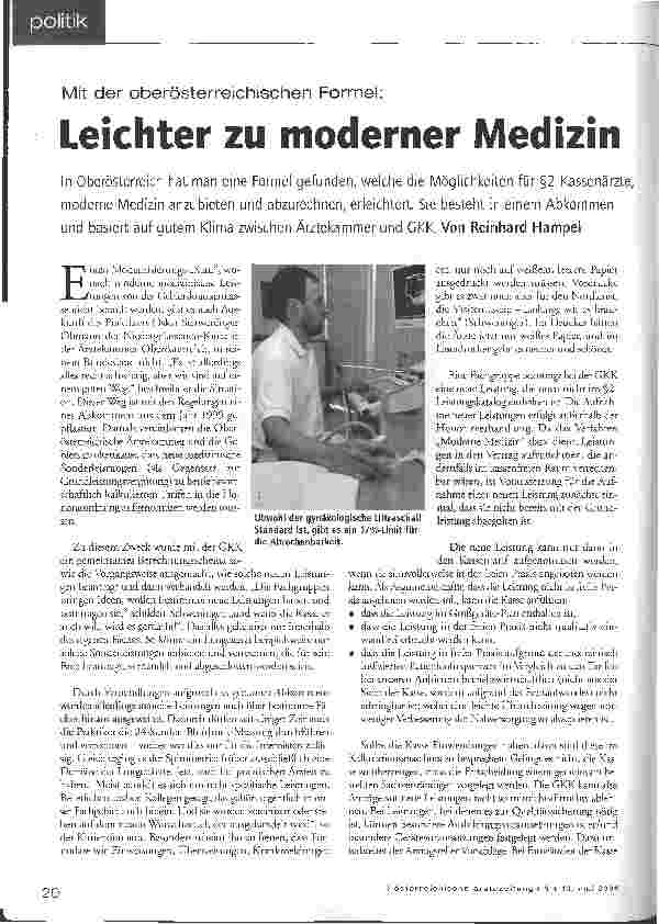Vorschauseite 1: Mit der oberösterreichischen Formel: Leichter zu moderner Medizin