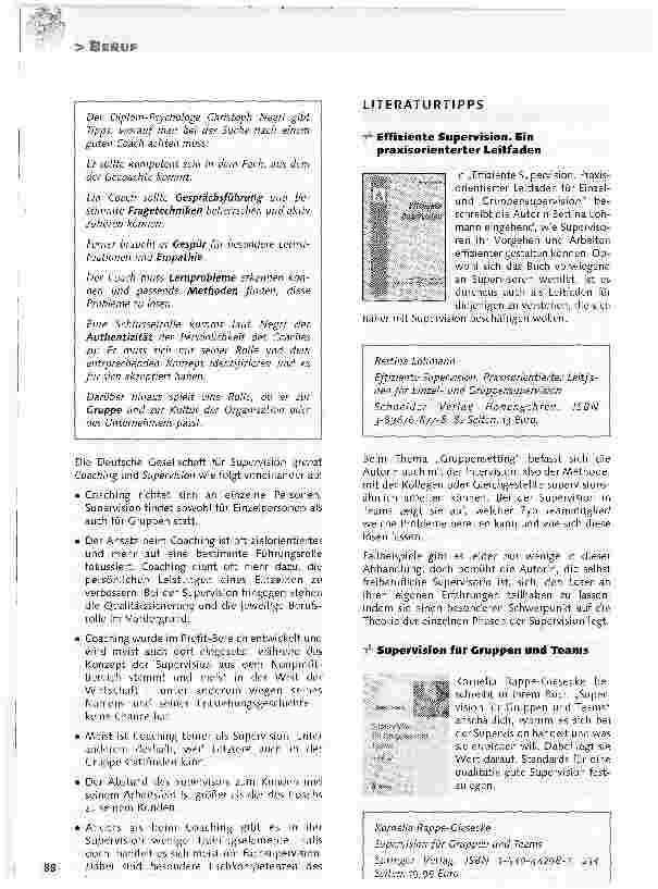 Vorschauseite 4: Supervision - Hilfe für den Arbeitsalltag