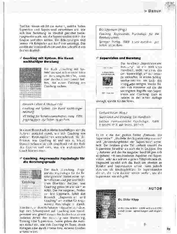 Vorschauseite 5: Supervision - Hilfe für den Arbeitsalltag