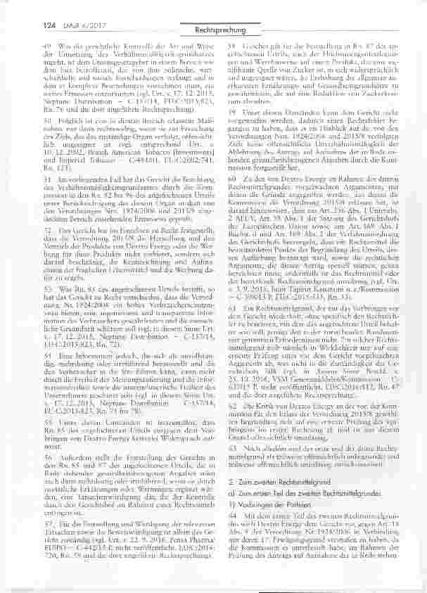Vorschauseite 3: Unzulässigkeit der Gesundheitswerbung für Traubenzucker (Dextro Energy)
